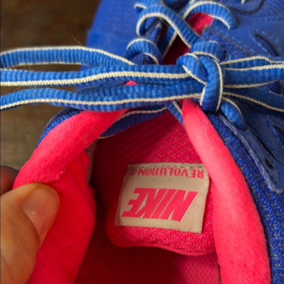Nike Blue and Pink Athletic Shoes with Mesh Uppers - Picture 7 of 11